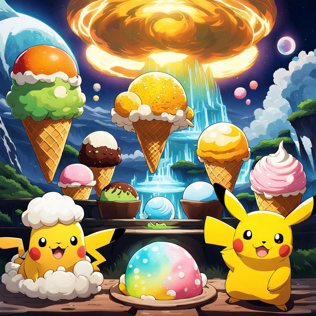 Magical Ice Cream Alchemy with Pikachu