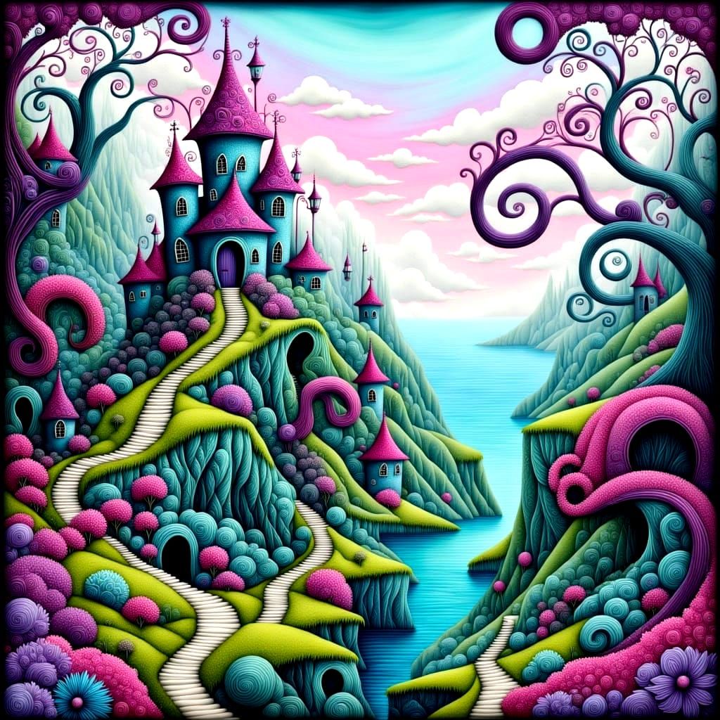 Whimsical Girl in Dreamy Punk Garden