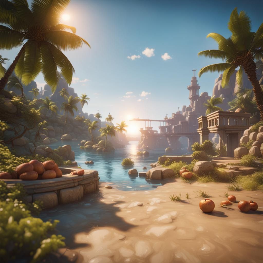Sesfood Summer in 3D Game Cinematic Style