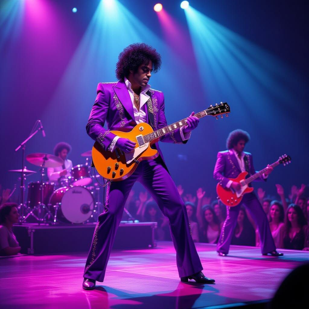 Prince Performs in Purple: A Hyperrealistic Tribute
