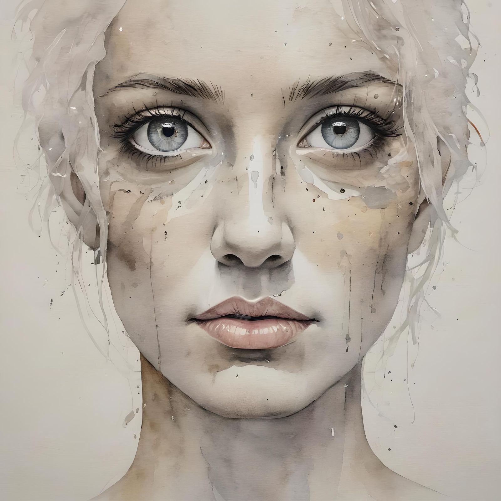 Mysterious Face Portrait in Retro HDR Style