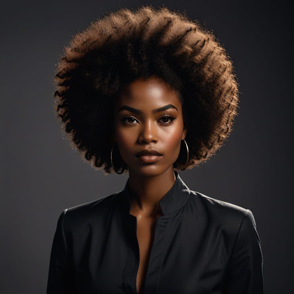 Black Fashion Model Portrait in Editorial Style