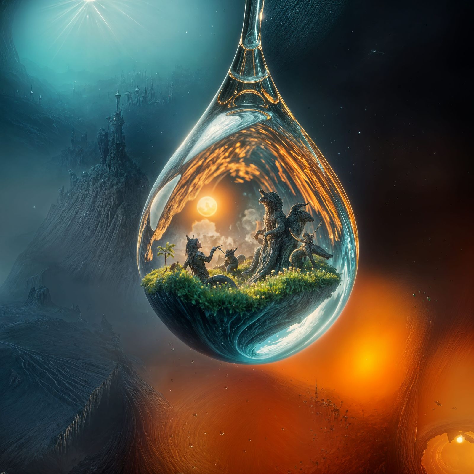 Fantastical World of Dew with Intricate Details and Deep Col...