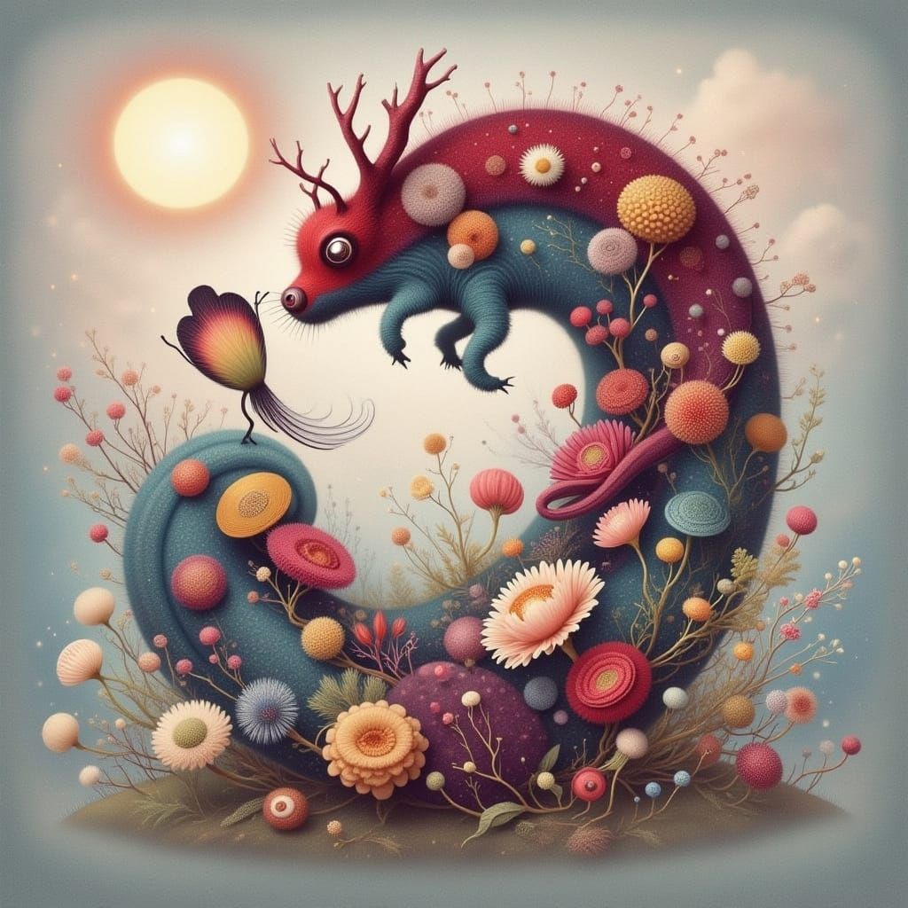 Adorable Fluffy Dragon with Intricate Details