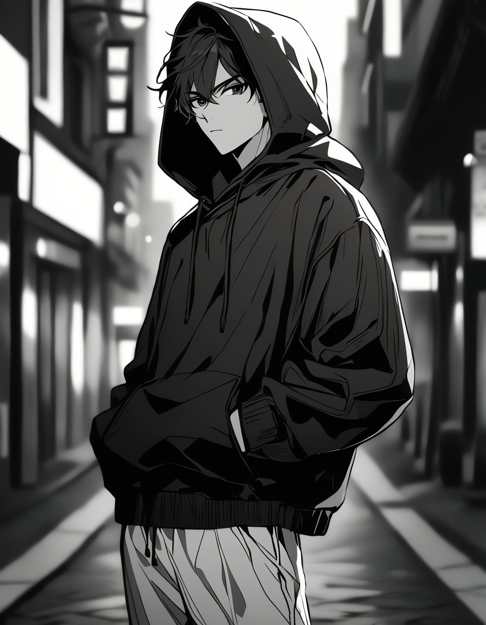 Monochrome City Portrait of a Young Man