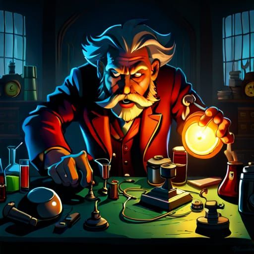 Gothic Horror Mad Scientist Creates a Monster