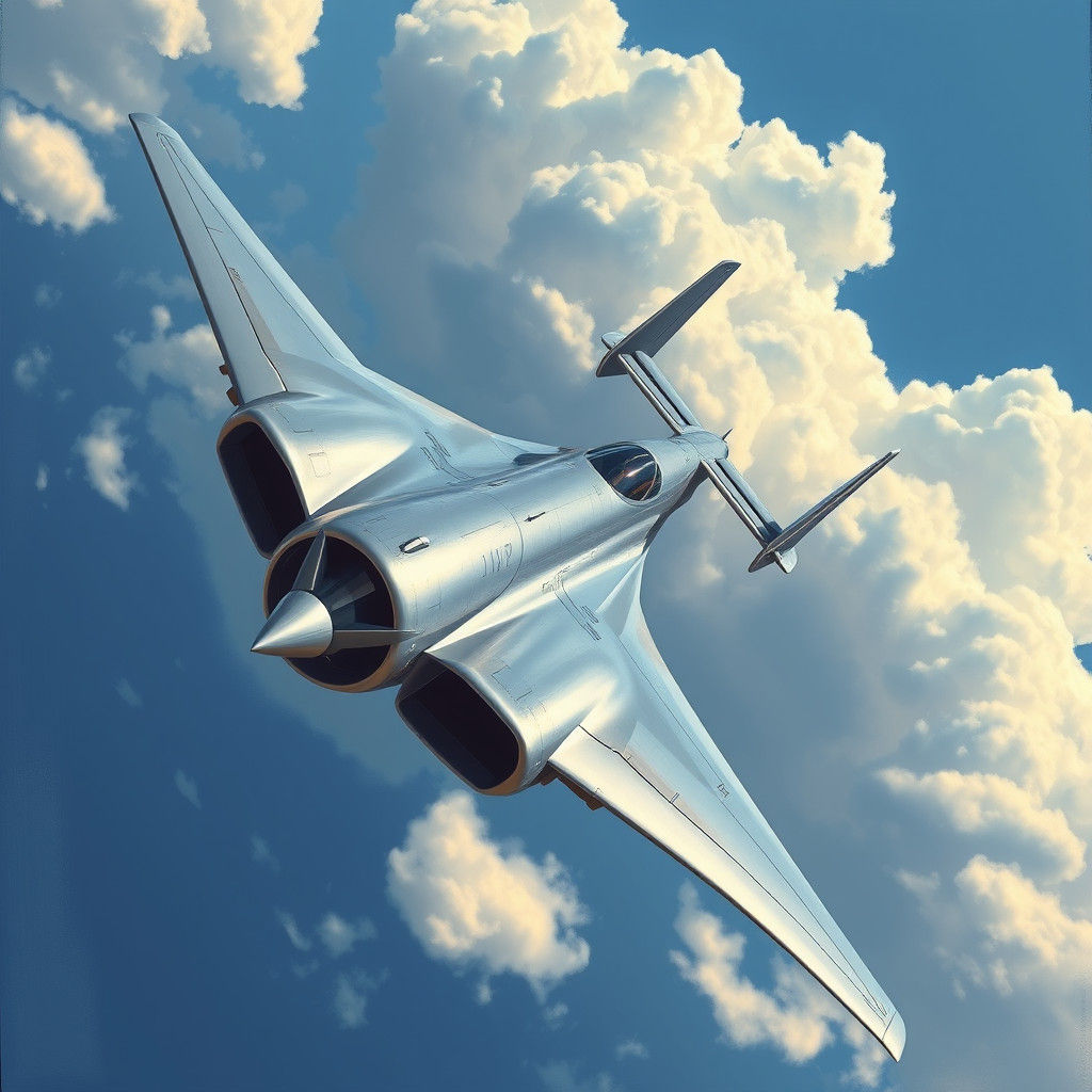 Futuristic Aircraft in Flight: Concept Art