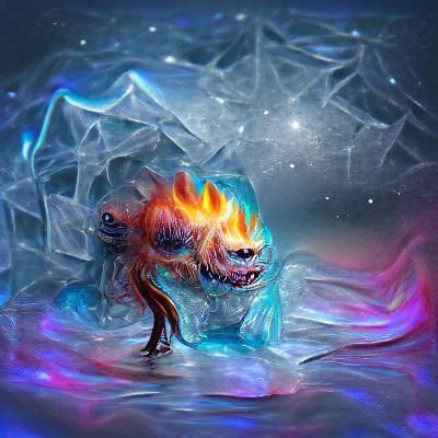 Burning Creature in Universe of Ice