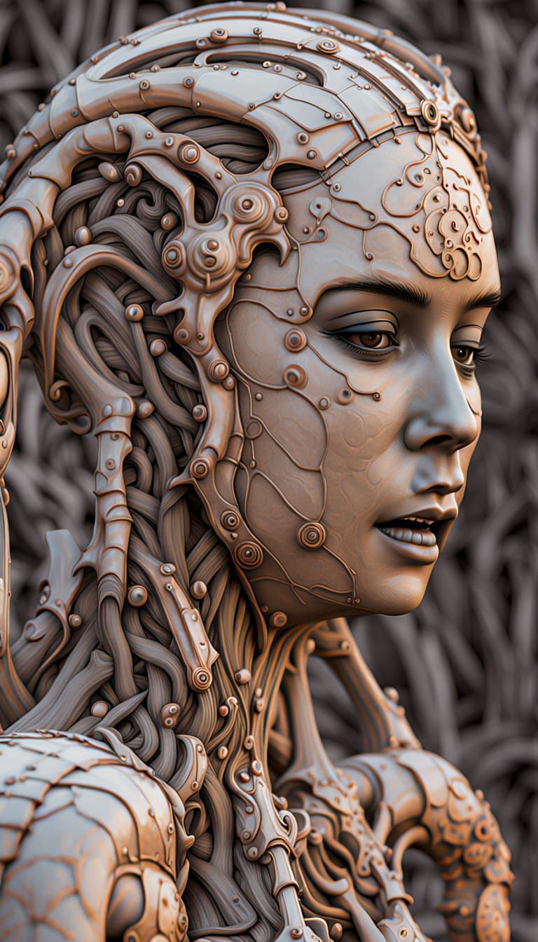 AI Conceptual Art in Hyperrealism and Fractal Style