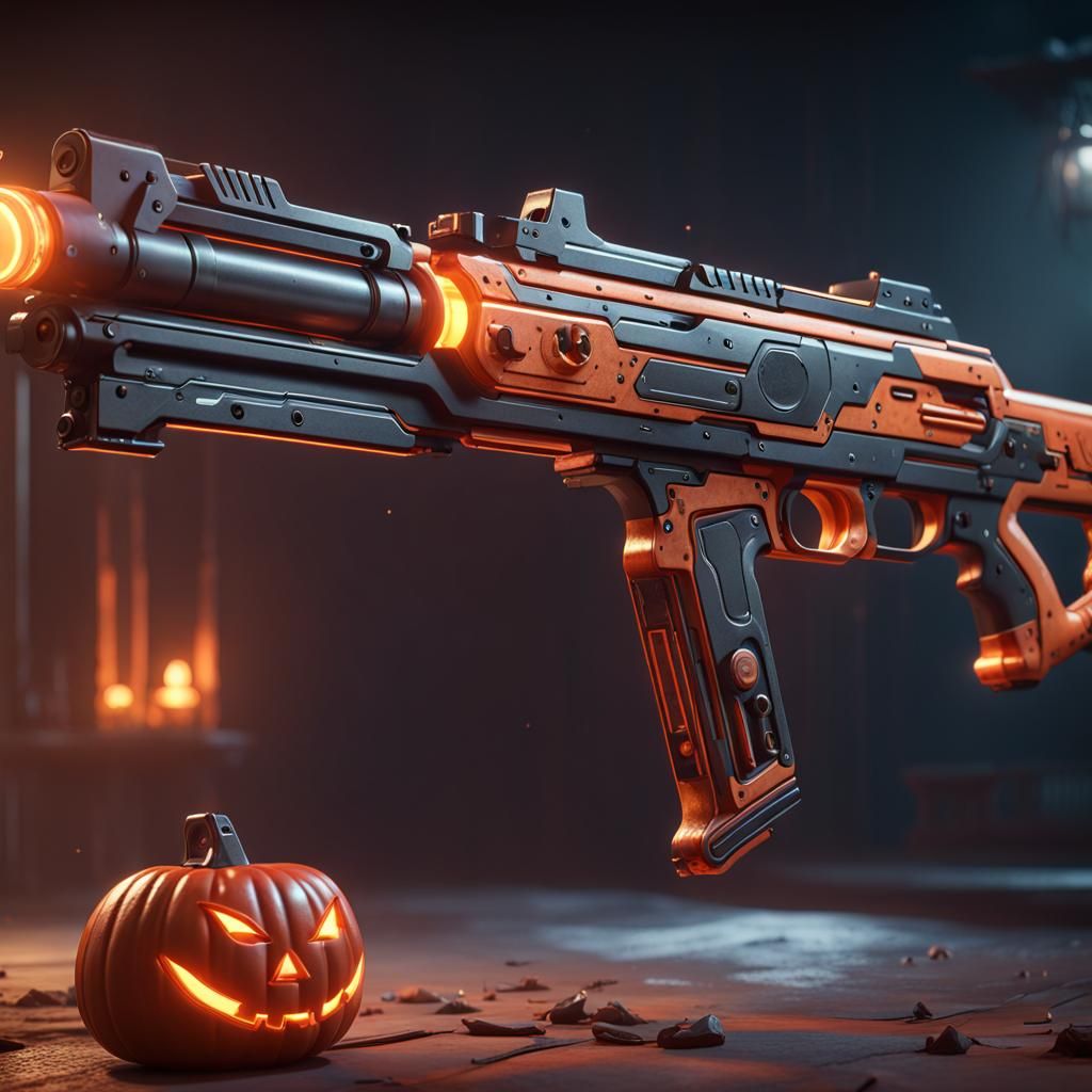 Halloween Style Two-Handed Energy Rifle in 3D