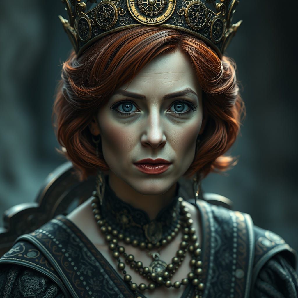 Regal Fantasy Woman in Enchanted Crown