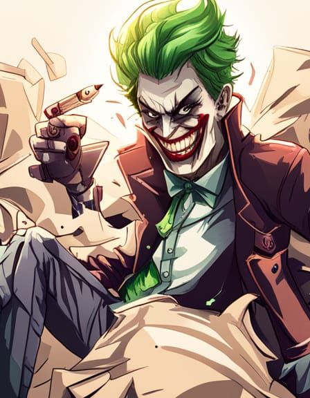 Anime Joker Laughing Maniacally with RPG
