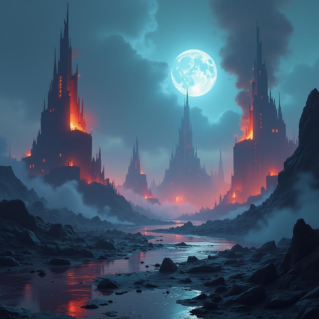 Epic Fortnite Landscape in Futuristic Apocalypse Style