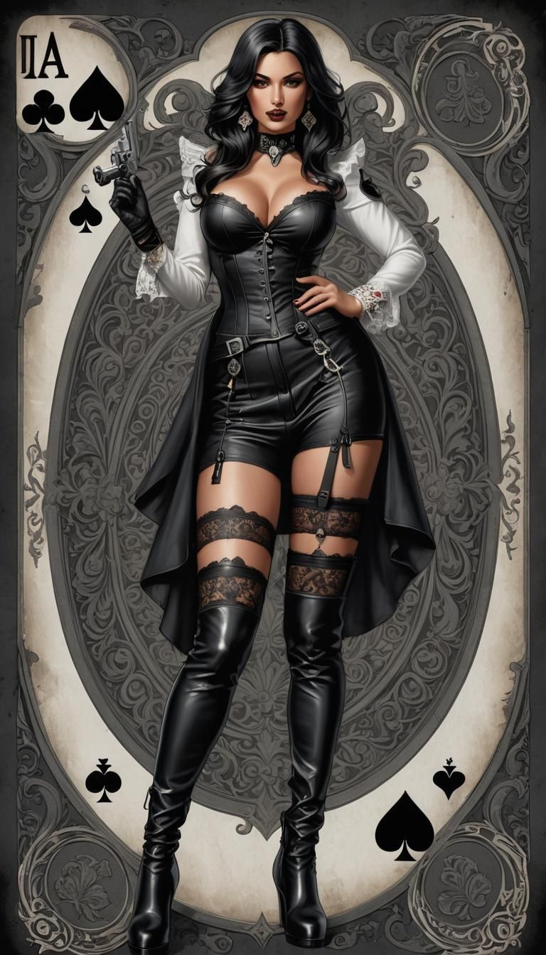 Ace of Spades Pinup Girl Playing Card