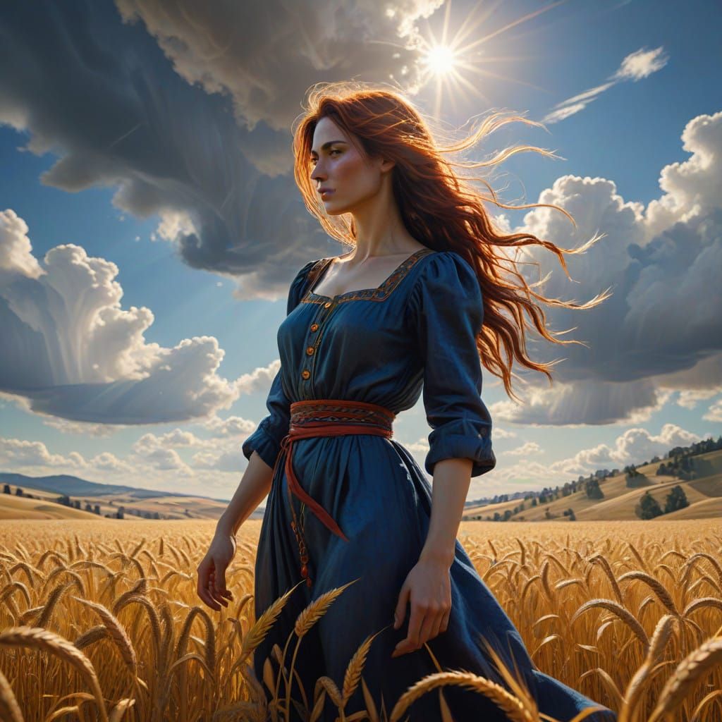 Golden Wheat Field in Vibrant, Cinematic Light