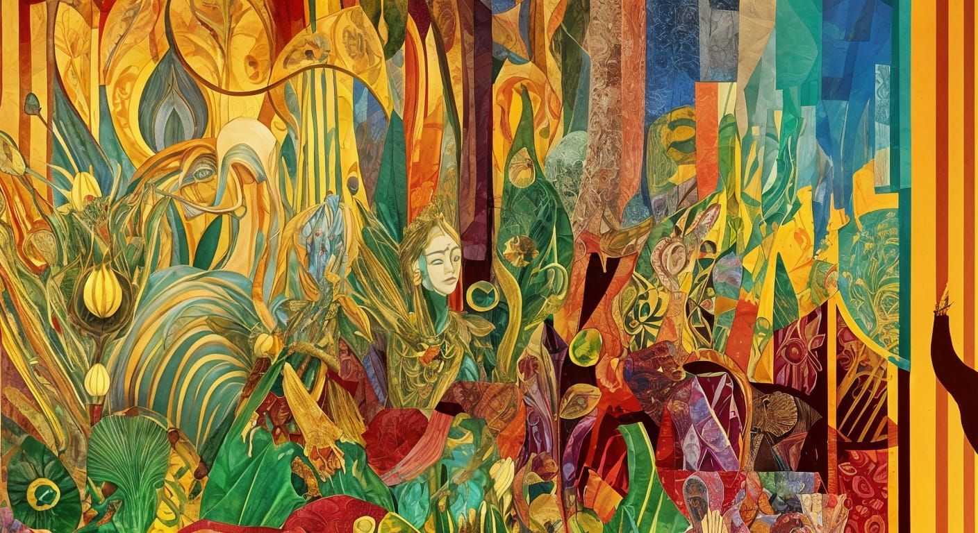 Woman in Crown Imperial Dress: Surreal Art