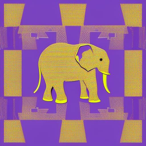 Pop Art Purple Elephant Screen Print
