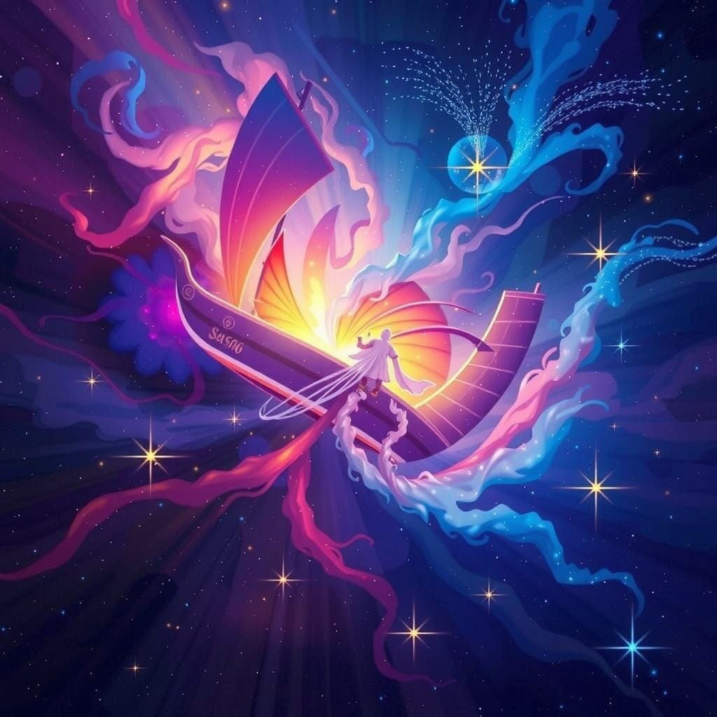 Realistic Asian Junk Sailboat with Battened Sails