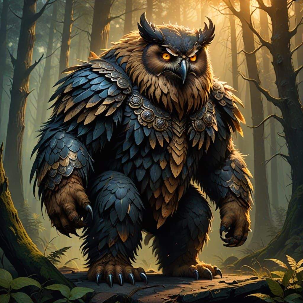 Hulking Owlbear Fantasy Concept Art