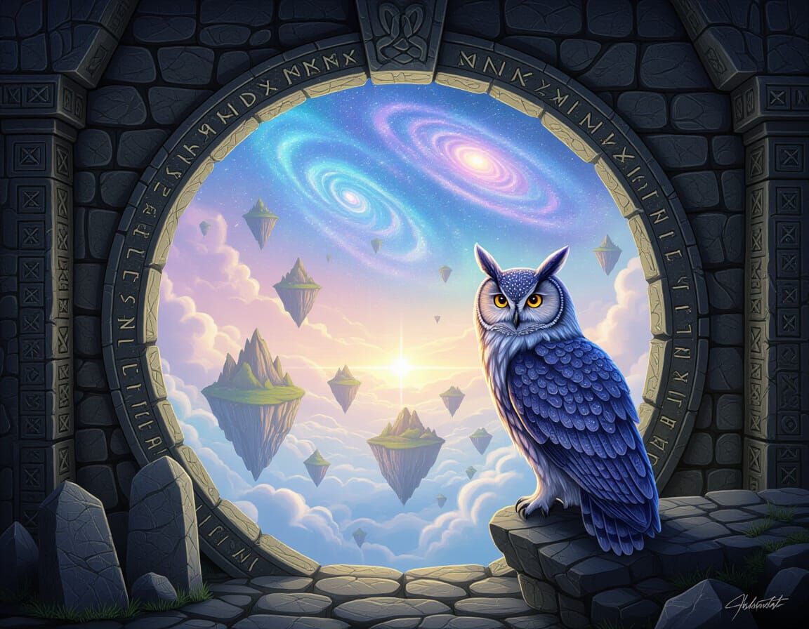 Mystical Owl Guardian of Dreamscape Portal