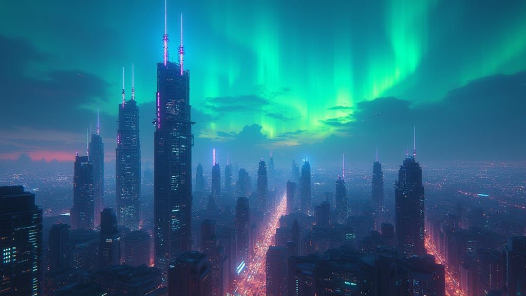 Neon Dreams in Cyberpunk Metropolis