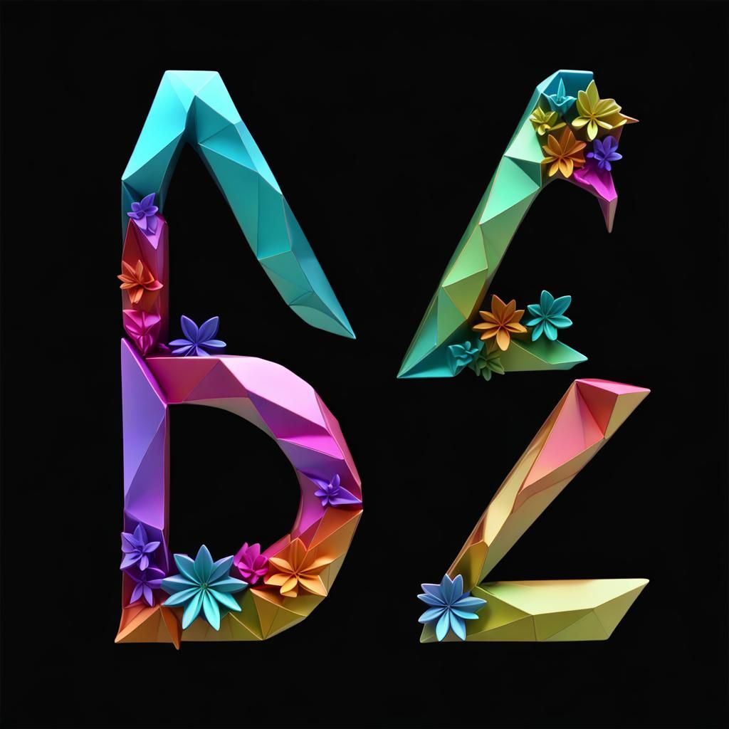 Psychedelic Anodized Letters Form Abstract Metal Flowers