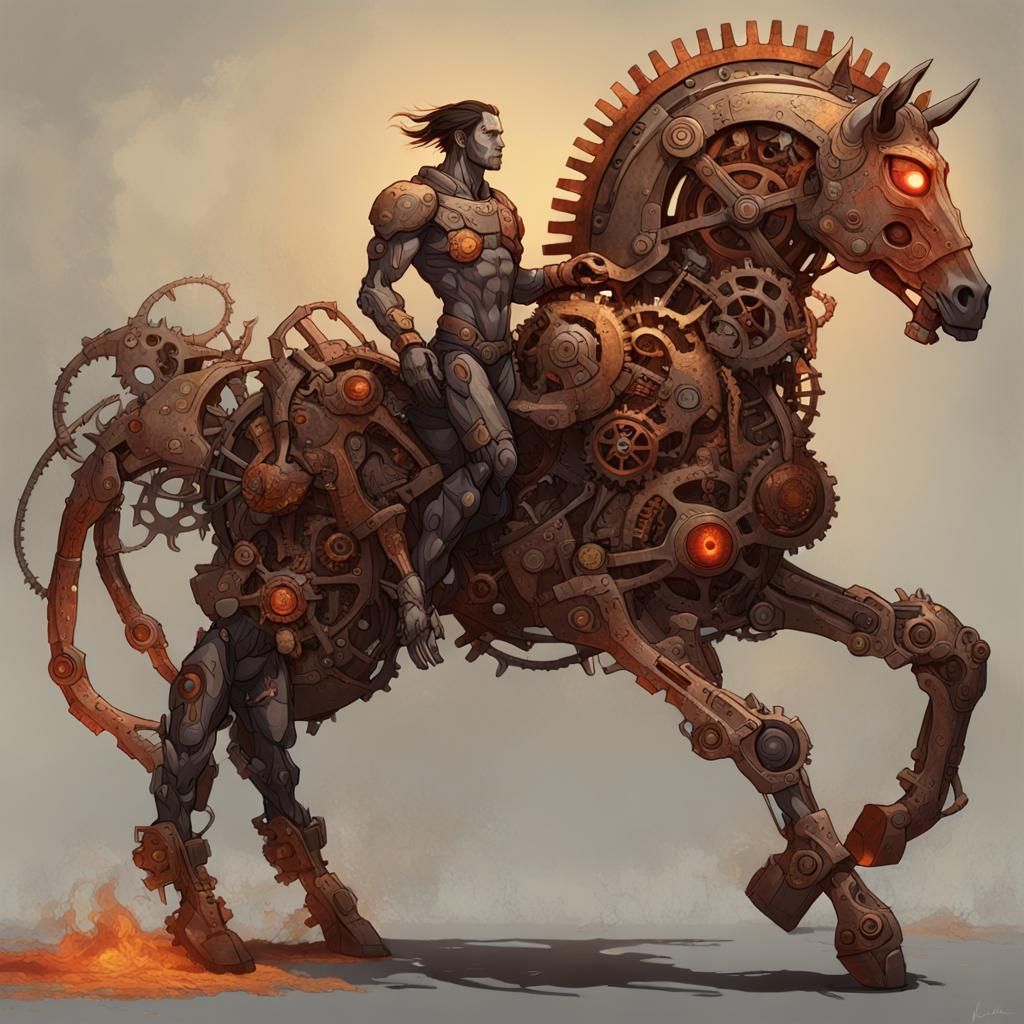 Cybernetic Centaur Concept Art in 3D