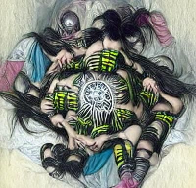 Cyber Goth Comic Art with Tribal Mandala