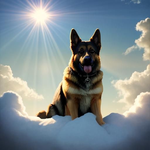 German Shepherd in Divine Sunshine