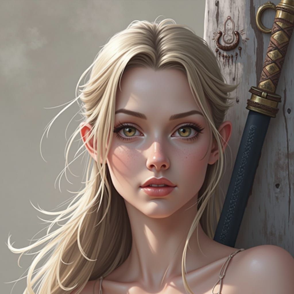 Valkyrie Ronin with Katanas and Mystical Runes