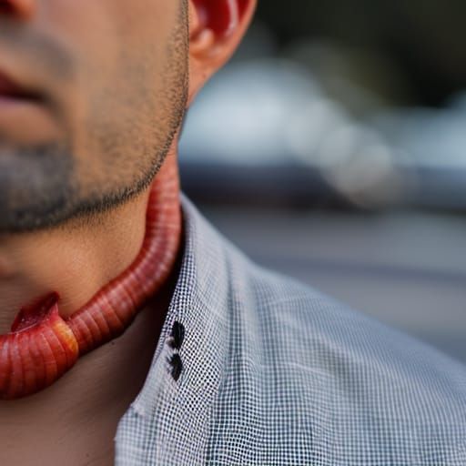 Red Boil on Neck Close-Up