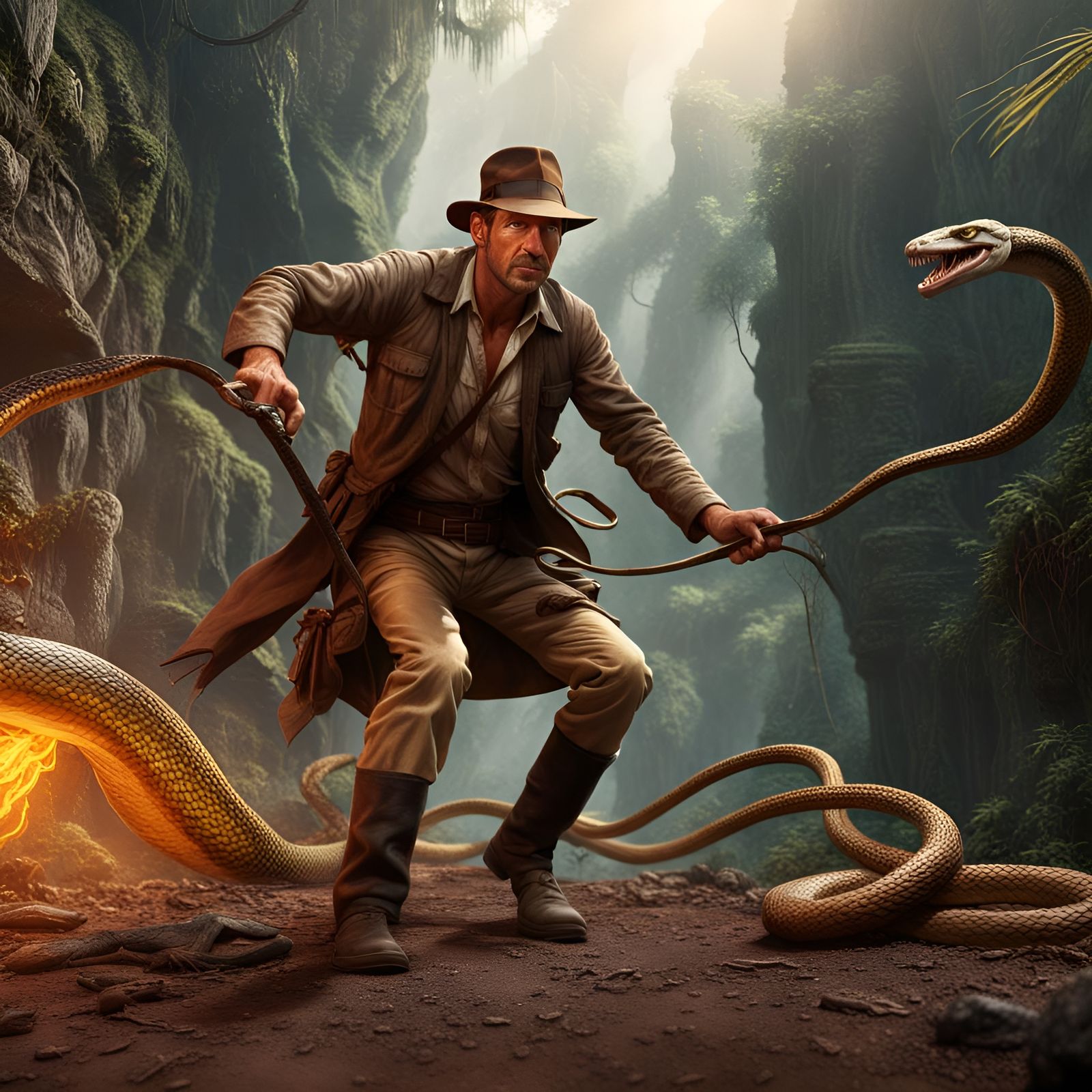 Indiana Jones and the Snake: Detailed Matte Painting