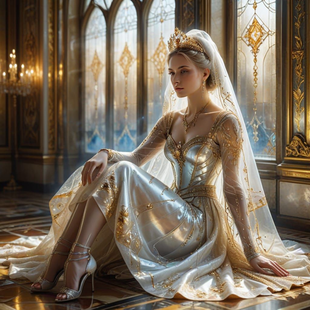 Tsarina Alexandra in Crystal Room, Luis Royo Style