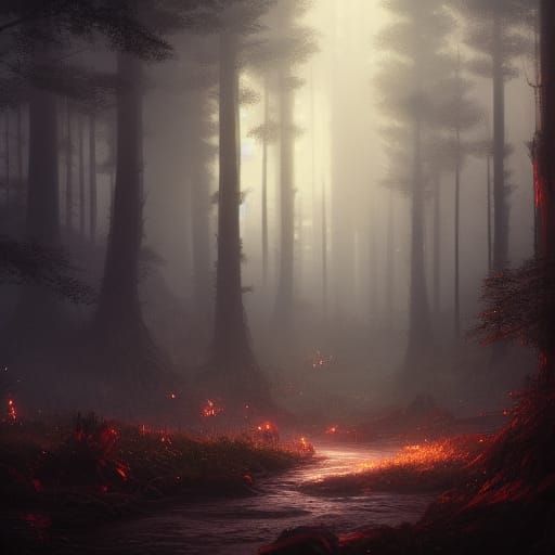 Enchanted Twilight Forest: Dark Fantasy Concept Art