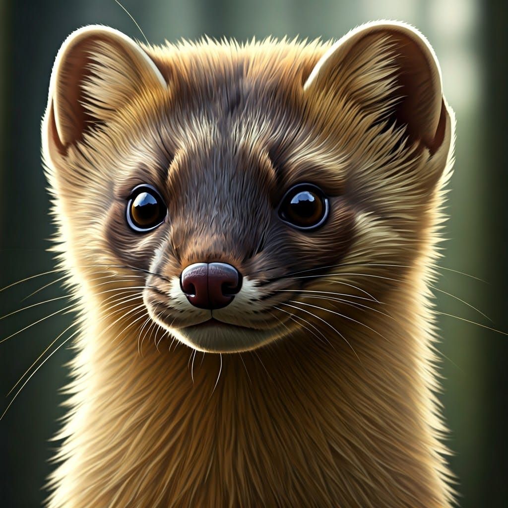 Stylized Sable Illustration with Velvety Fur