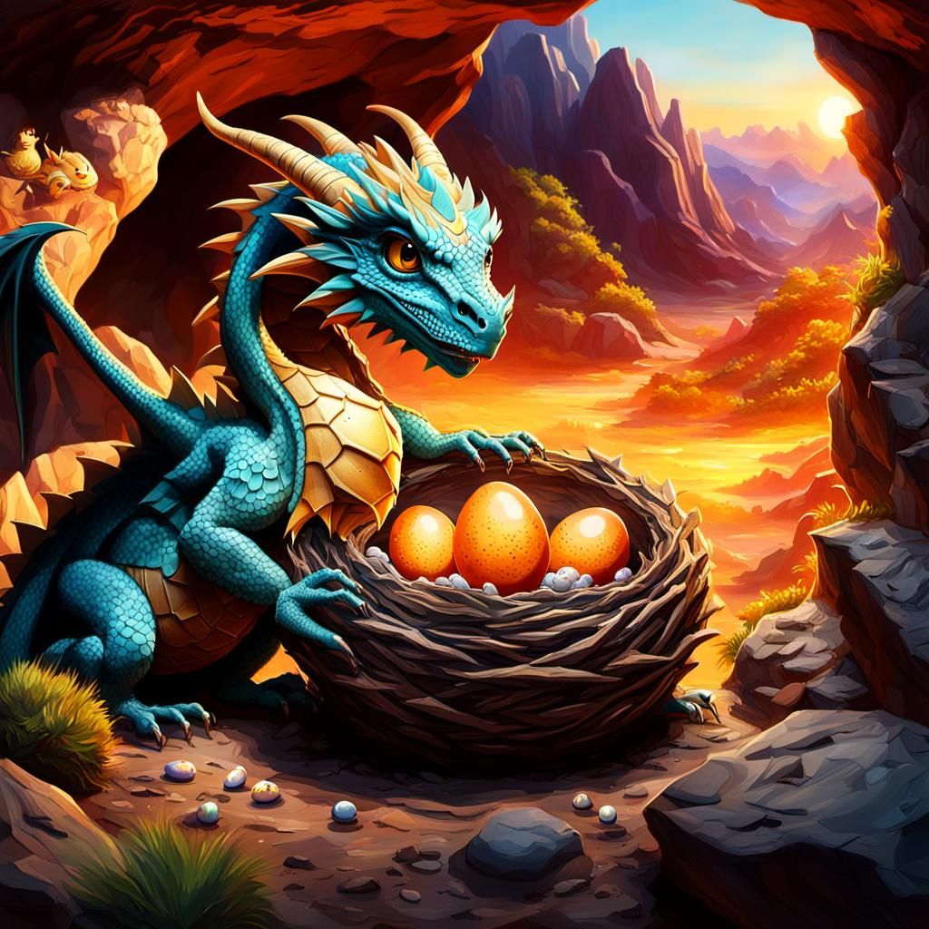 Hyperrealistic Dragon Hatching Concept Art in 8K