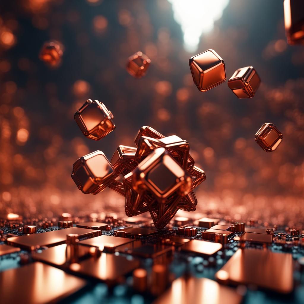 Copper Catalyst Surface Reaction: Detailed Matte Painting