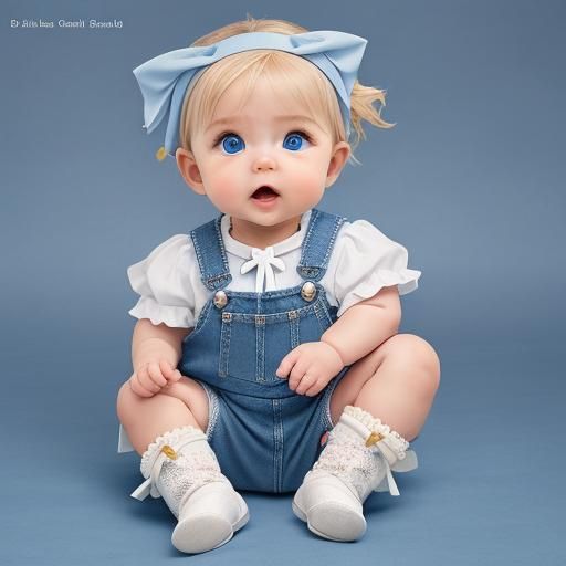 Magazine-Quality Portrait of Baby with Blue Eyes