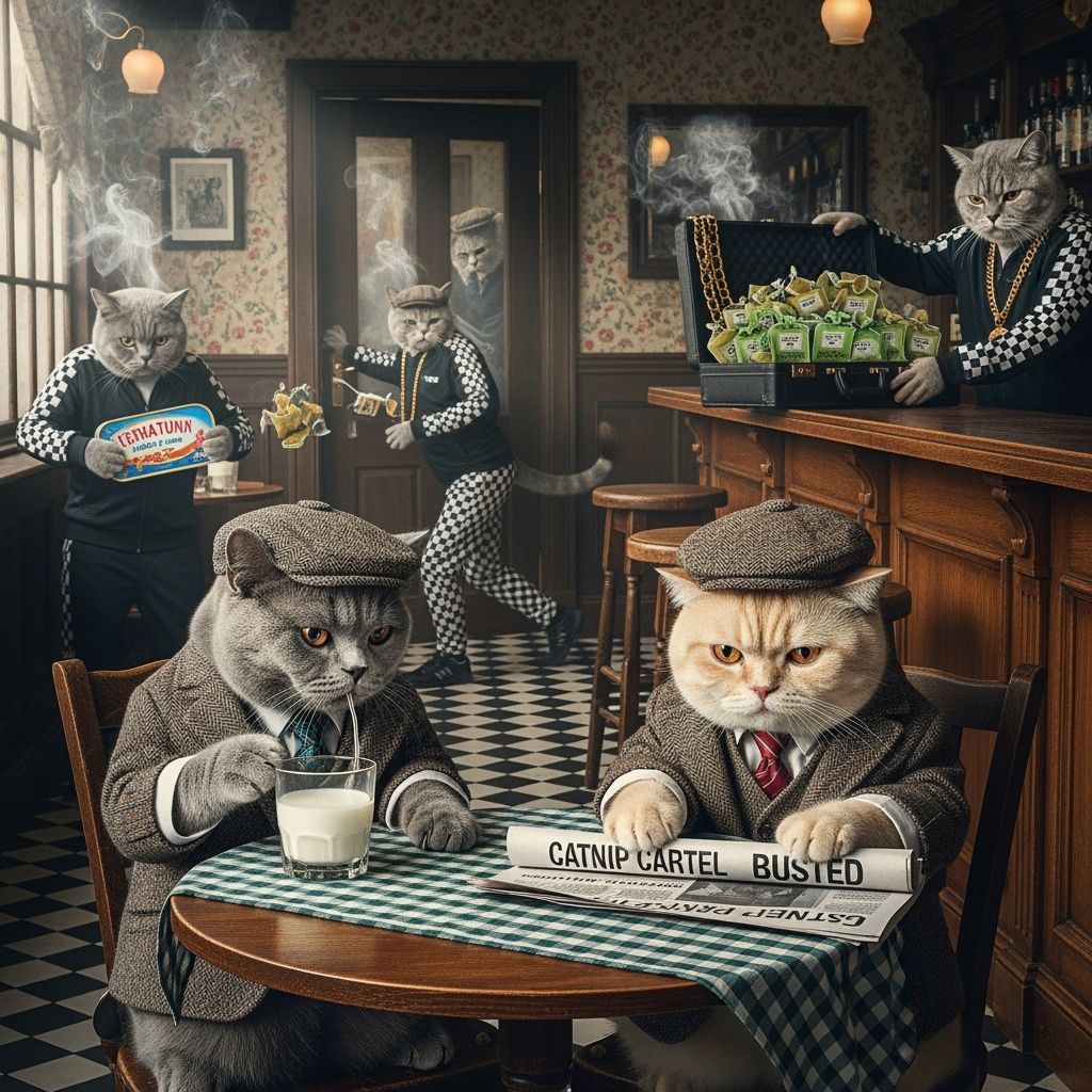 Cats in Tweed Suits Scheme at London Pub