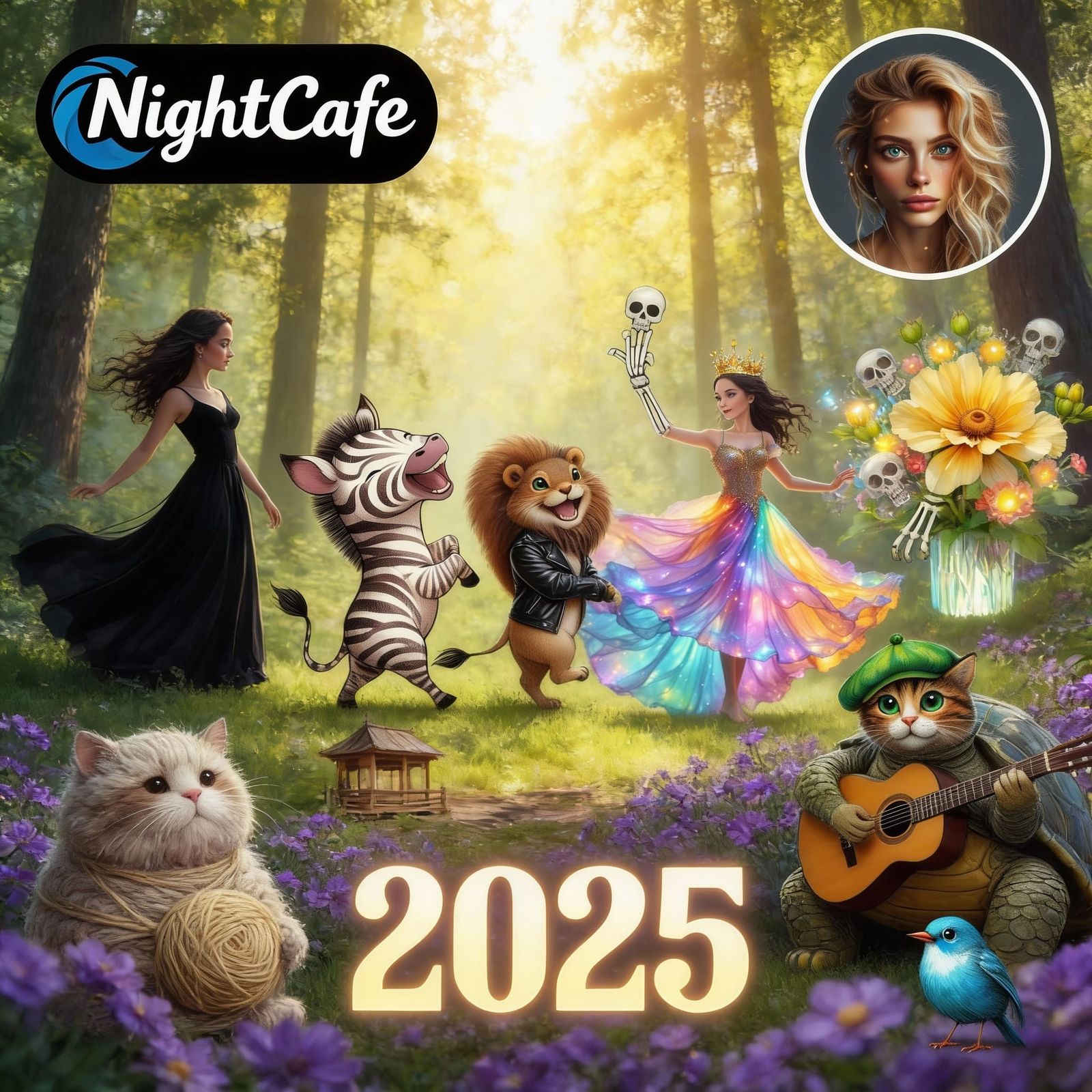 AI Collage of Top Artworks and User Elements