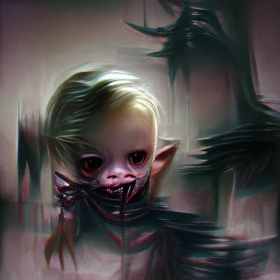 Sinister Child Portrait in Dark Fantasy Style