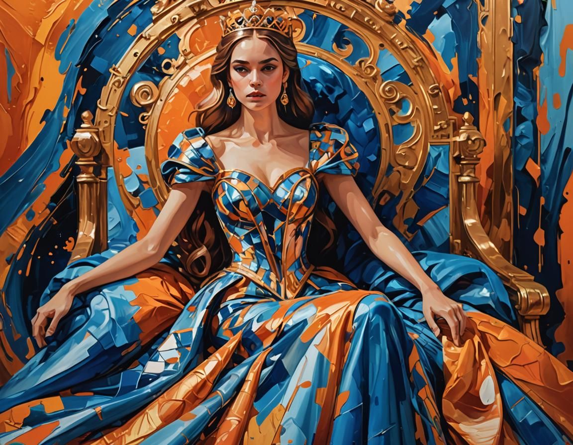 Abstract Portrait of a Princess in Expressionist Style