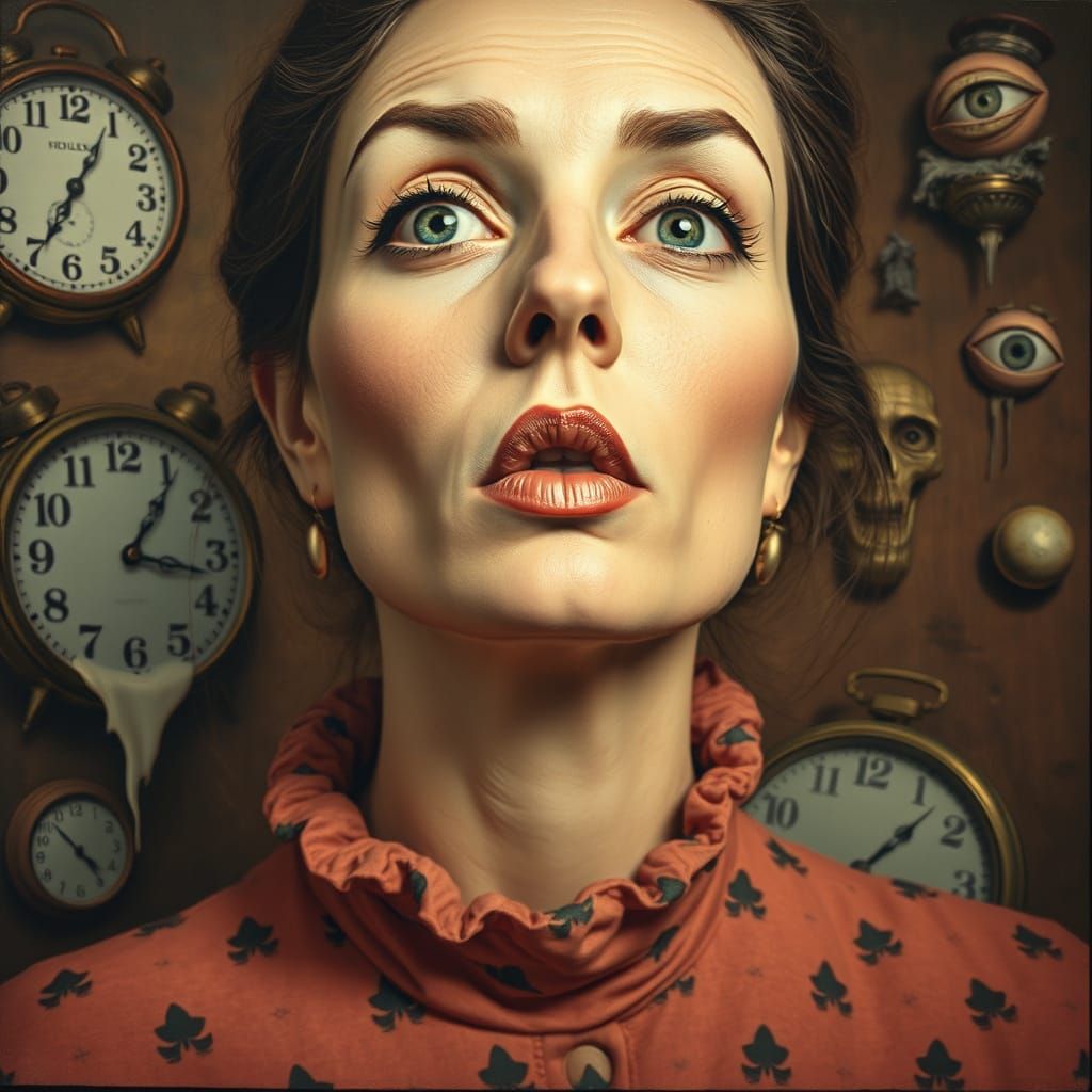 Surreal Woman Portrait in Dalí-Inspired Style