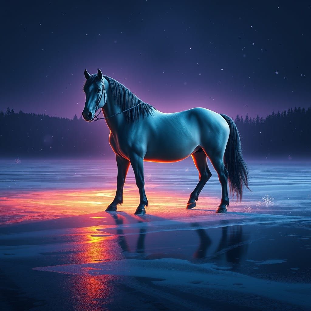 Frozen Majesty in Midnight Blues and Purples