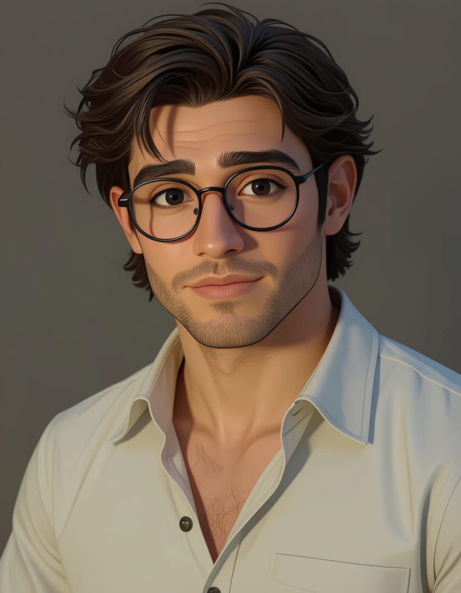 Friendly Handsome Man with Glasses and Warm Smile