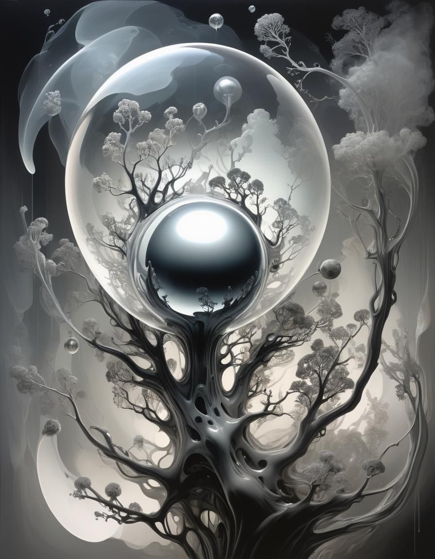 Holographic Eden Projection with Acrylic and Grisaille