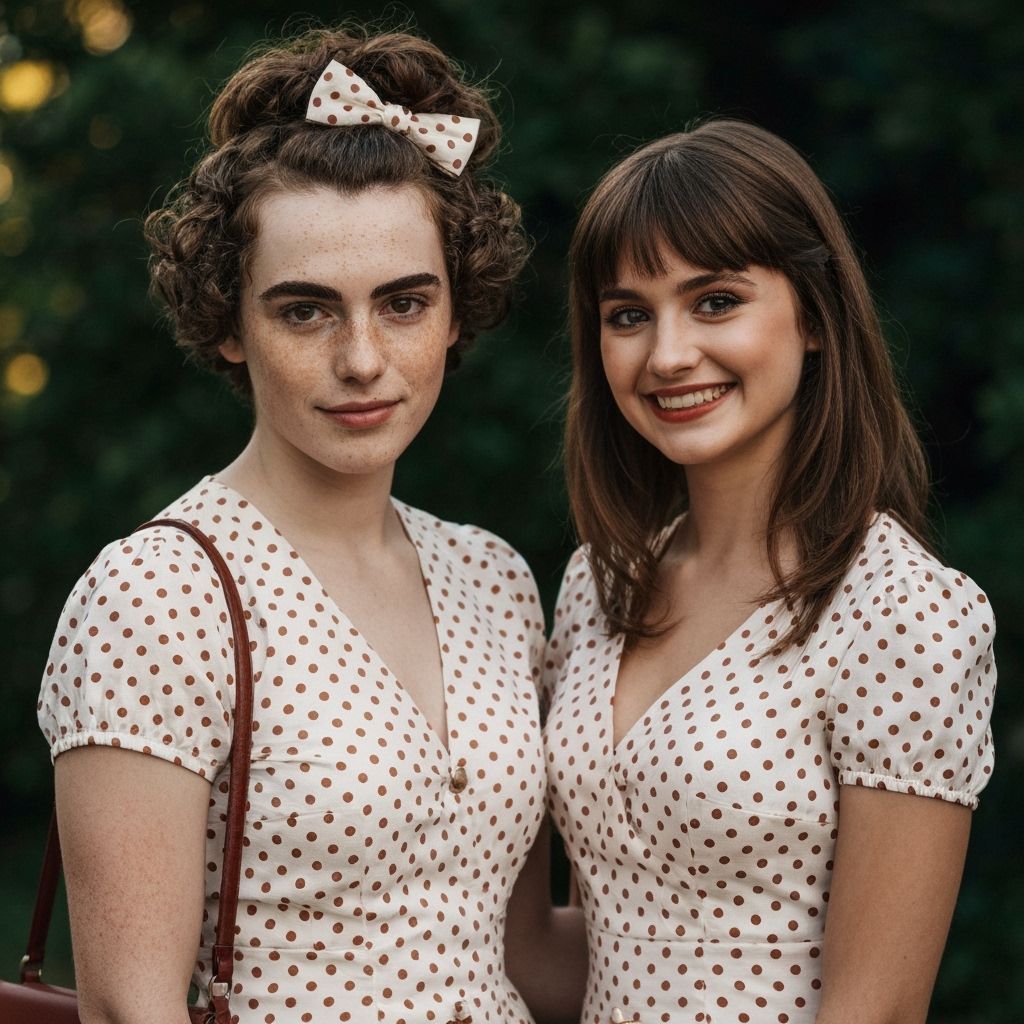 Shy Crossdressing Boy in Vintage Dress, Cinematic Portrait