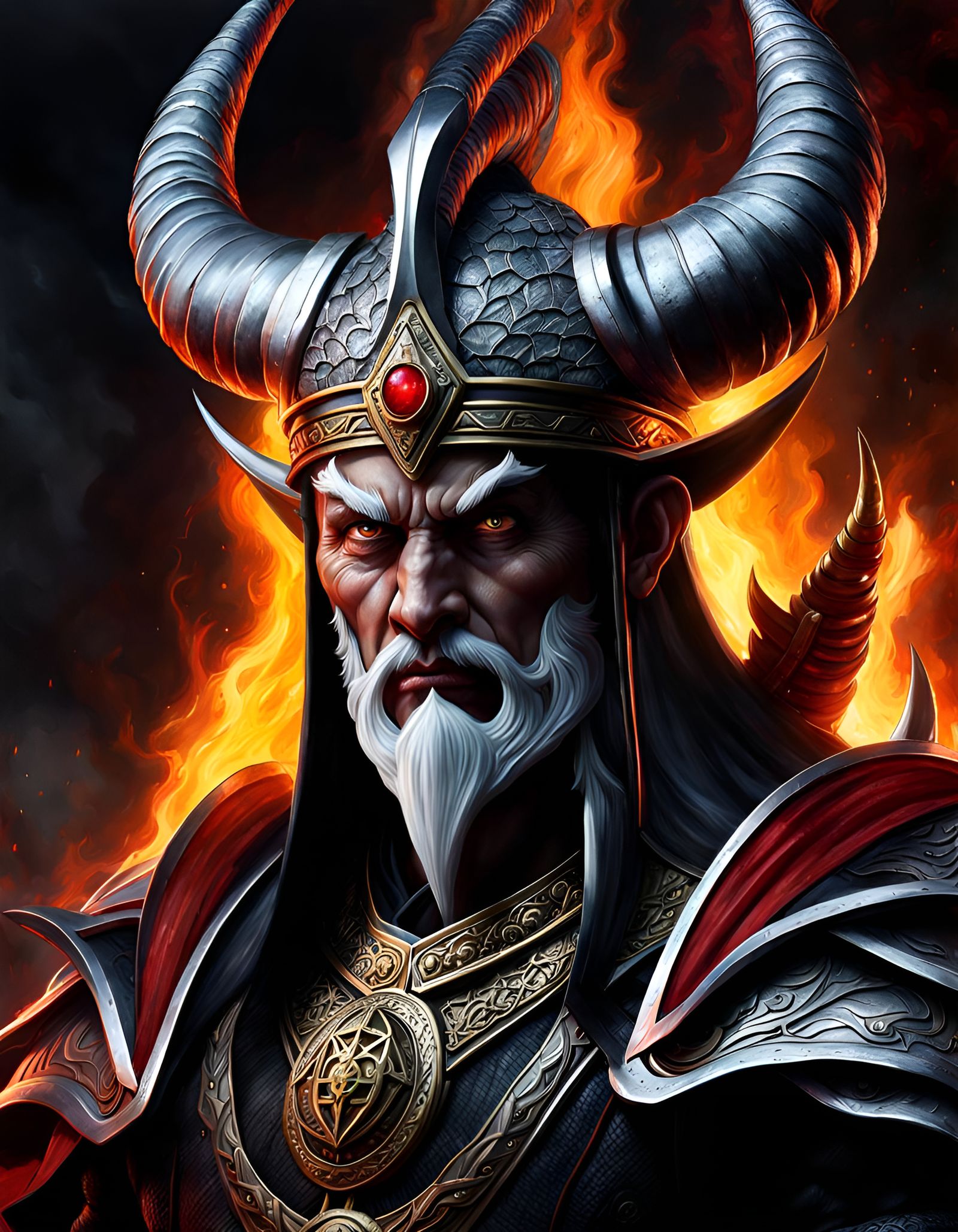 Realistic Painting of an Evil God