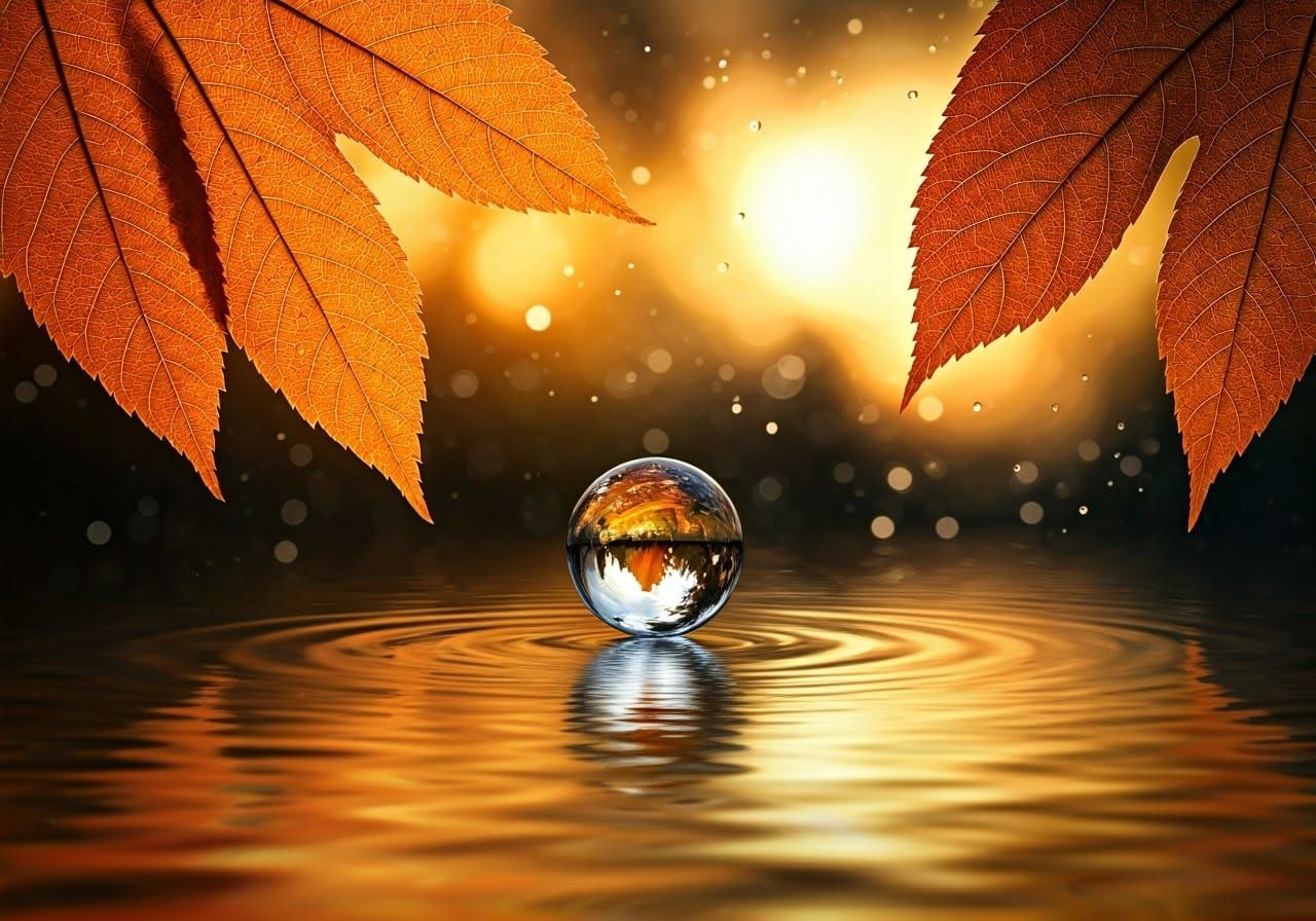 Autumn Leaves Refract Light in Shimmering Orbs