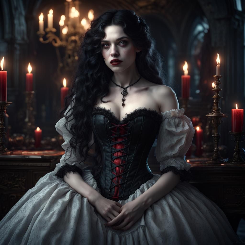 Victorian Gothic Vampire in Detailed Matte Painting